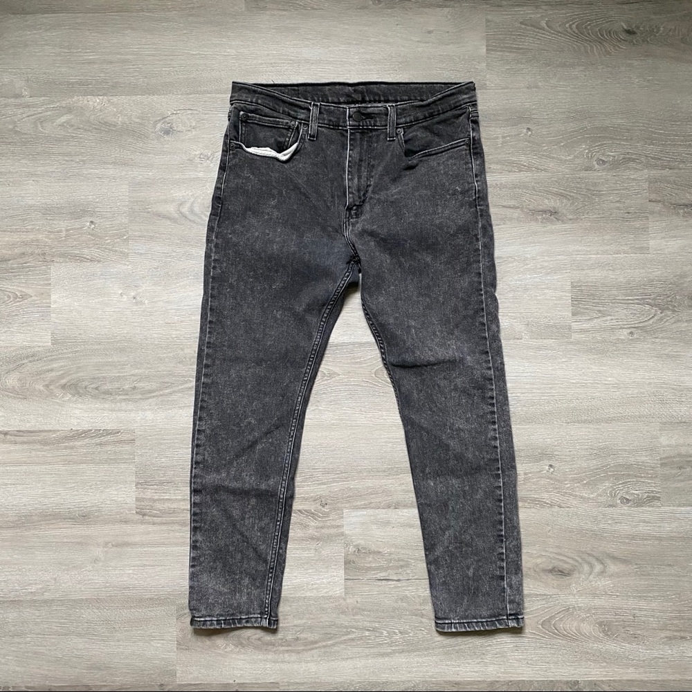 Levi 512 Acid Wash Black Skinny Jeans 34x30